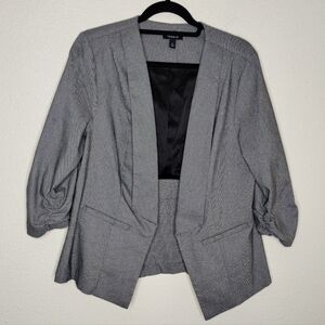Torrid Textured Blazer Open Front Gray Jacket Womens Plus Size 0X